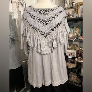 Adorable ruffled and lace tunic